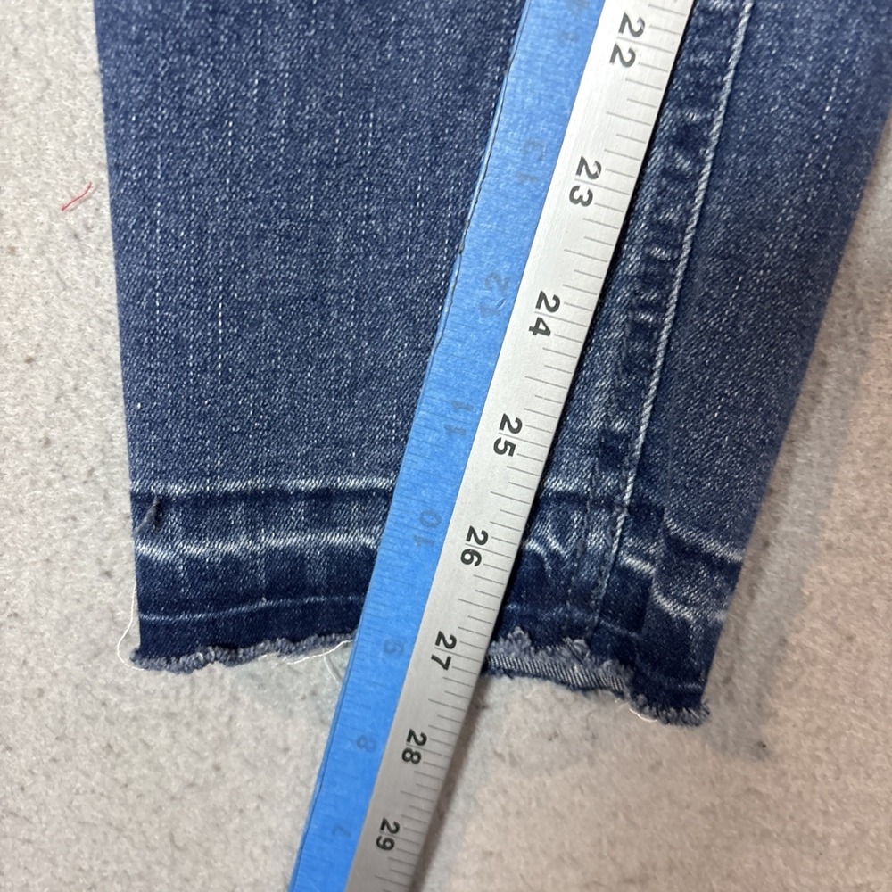 Kenneth Cole New York Jess Skinny Jeans Womens SZ 4 Blue Medium Raw Hem Stretch - Picture 10 of 11